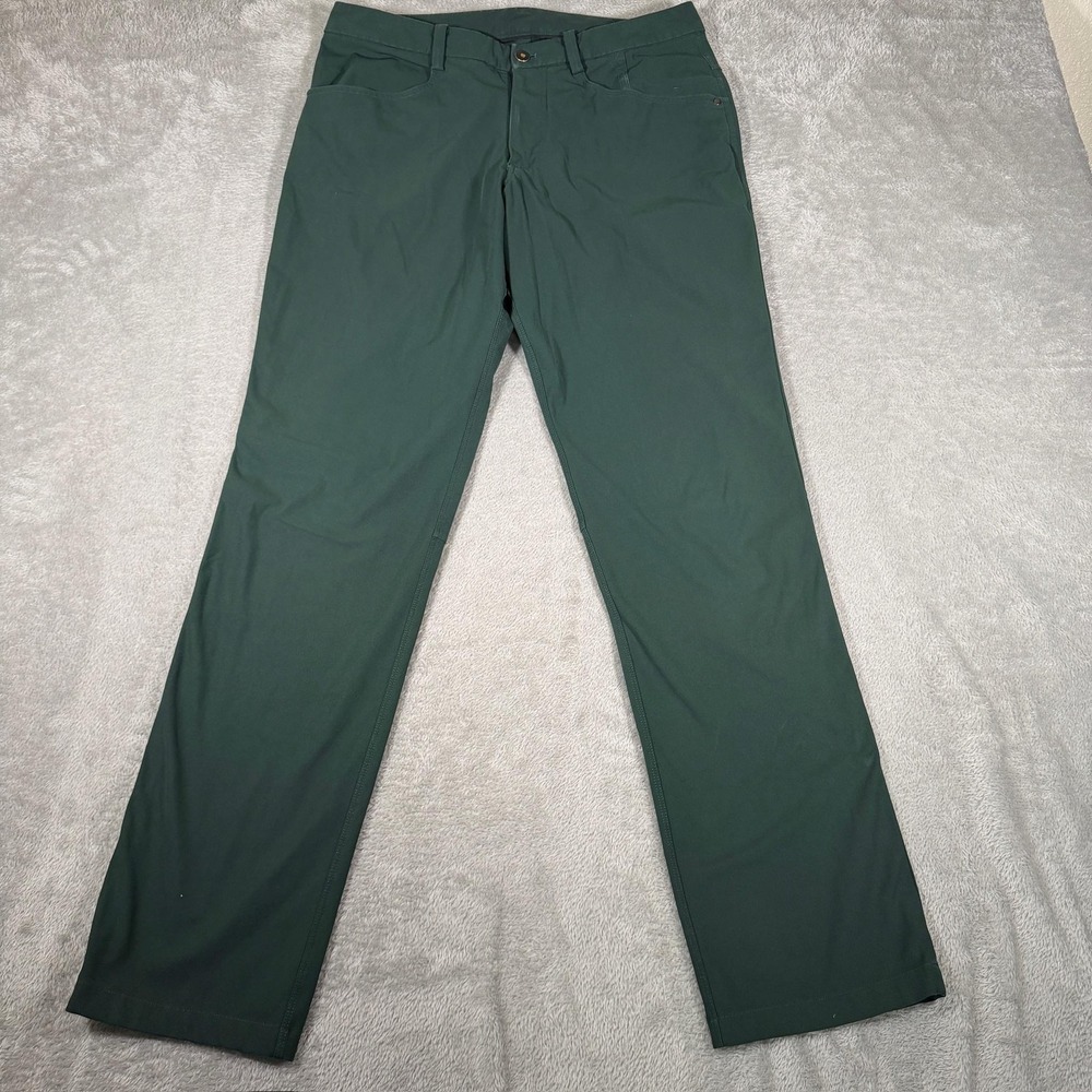 Lululemon ABC Pants Mens 33x33 Green Straight Leg Stretch Casual Travel